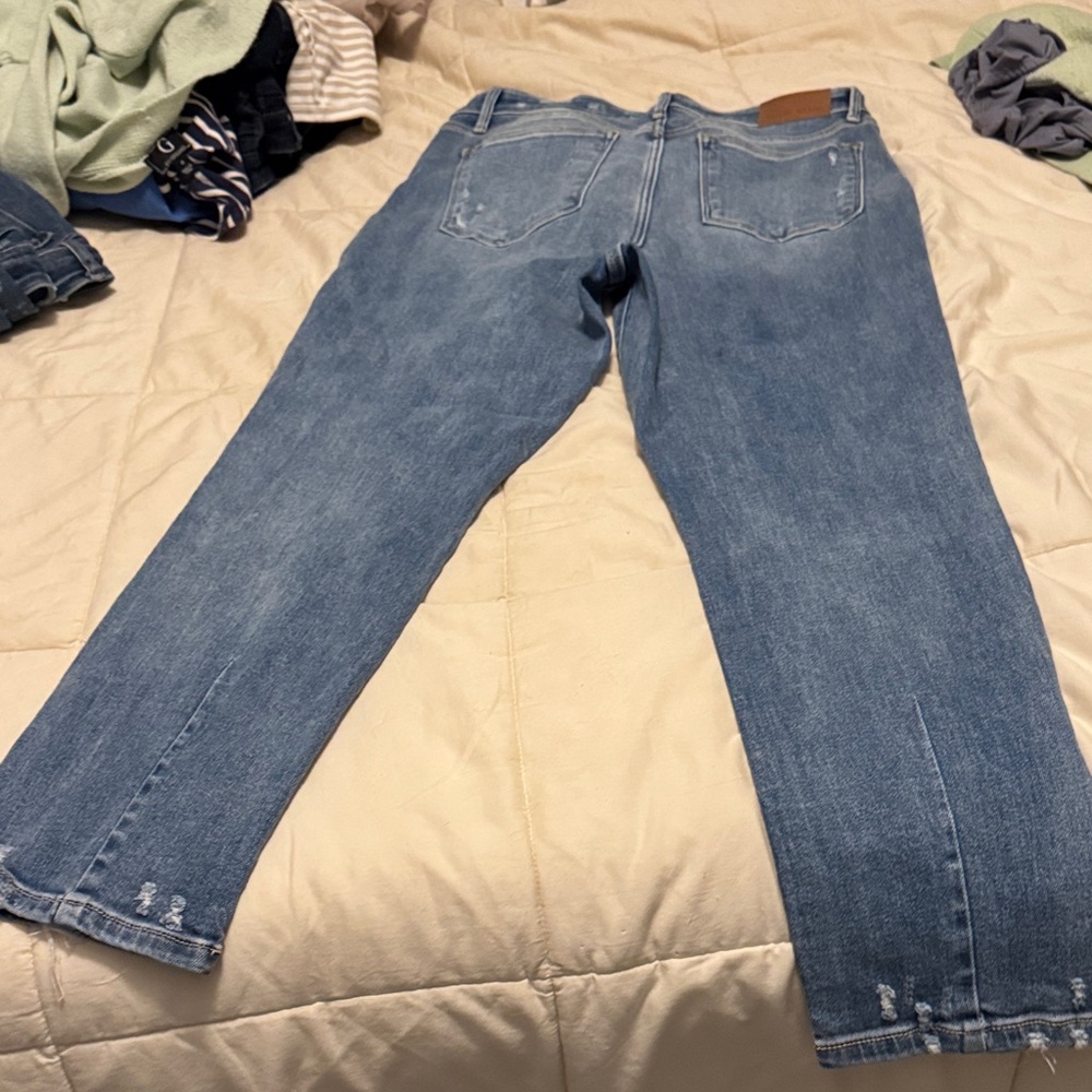 Judy Blue Distressed Straight Leg Jeans - Blue - Picture 3 of 3